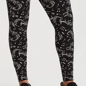 Black Music Notes Leggings, NWT, size 5